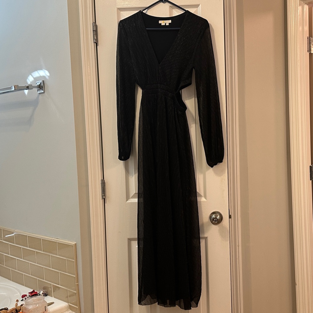 Boden Black Long Sleeve Maxi Dress